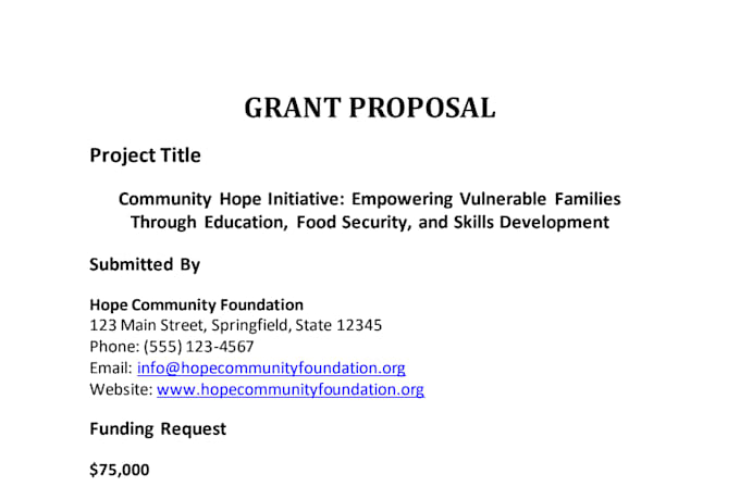 be your professional grant writer and business proposal consultant